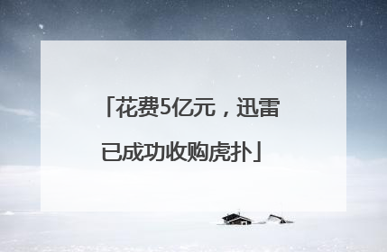 花费5亿元，迅雷已成功收购虎扑
