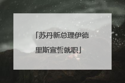 苏丹新总理伊德里斯宣誓就职