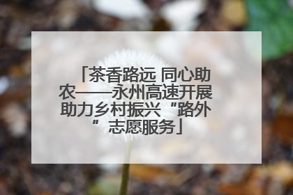 茶香路远 同心助农——永州高速开展助力乡村振兴“路外”志愿服务