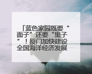 蓝色家园既要“面子”还要“里子”！厦门加快建设全国海洋经济发展示范区