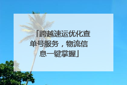 跨越速运优化查单号服务，物流信息一键掌握