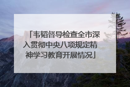 韦韬督导检查全市深入贯彻中央八项规定精神学习教育开展情况