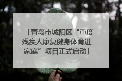 青岛市城阳区“重度残疾人康复健身体育进家庭”项目正式启动