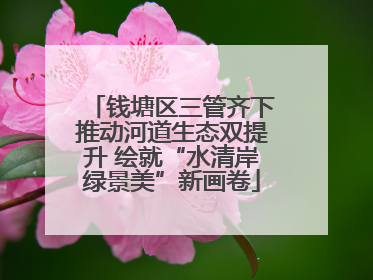 钱塘区三管齐下推动河道生态双提升 绘就“水清岸绿景美”新画卷
