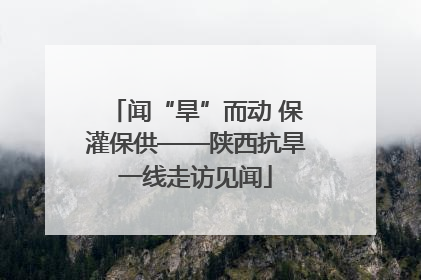 闻“旱”而动 保灌保供——陕西抗旱一线走访见闻
