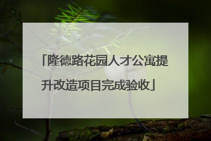 隆德路花园人才公寓提升改造项目完成验收