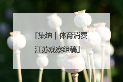 集纳｜体育消费江苏观察组稿