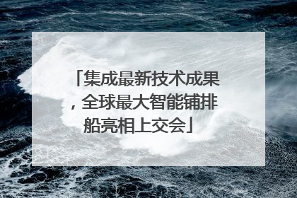 集成最新技术成果，全球最大智能铺排船亮相上交会