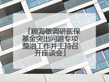 顾海敏调研医保基金突出问题专项整治工作并主持召开座谈会