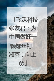 飞沃科技张友君：为中国做好一颗螺丝钉｜湘商，向上⑦