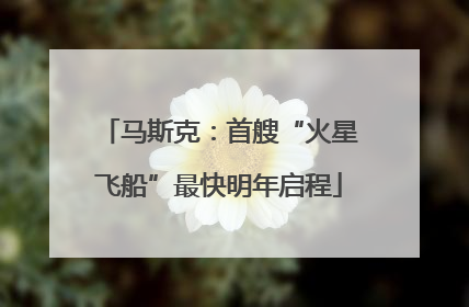 马斯克：首艘“火星飞船”最快明年启程