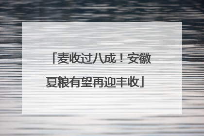 麦收过八成！安徽夏粮有望再迎丰收