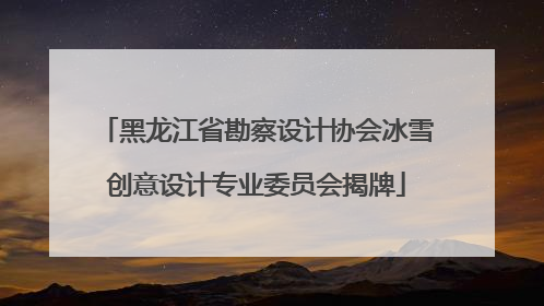黑龙江省勘察设计协会冰雪创意设计专业委员会揭牌