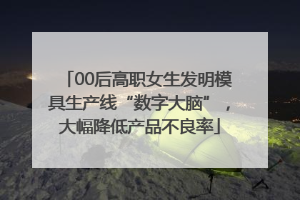 00后高职女生发明模具生产线“数字大脑”，大幅降低产品不良率
