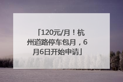 120元/月！杭州道路停车包月，6月6日开始申请