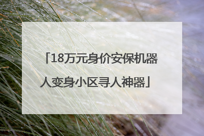 18万元身价安保机器人变身小区寻人神器