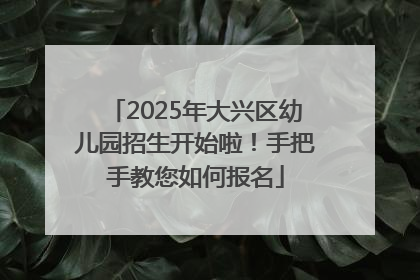 2025年大兴区幼儿园招生开始啦！手把手教您如何报名