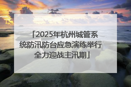 2025年杭州城管系统防汛防台应急演练举行 全力迎战主汛期