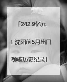 242.9亿元！沈阳前5月出口额破历史纪录