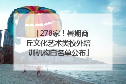 278家！暑期商丘文化艺术类校外培训机构白名单公布