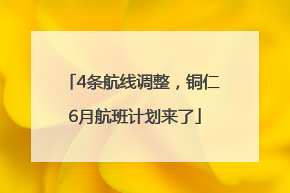 4条航线调整，铜仁6月航班计划来了