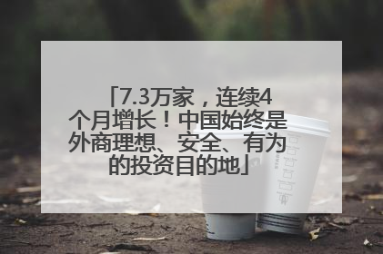 7.3万家，连续4个月增长！中国始终是外商理想、安全、有为的投资目的地